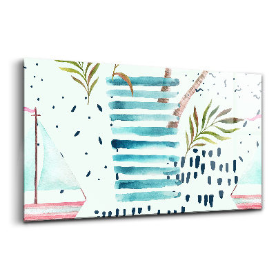 Egyedi üvegkép Hajó absztrakt