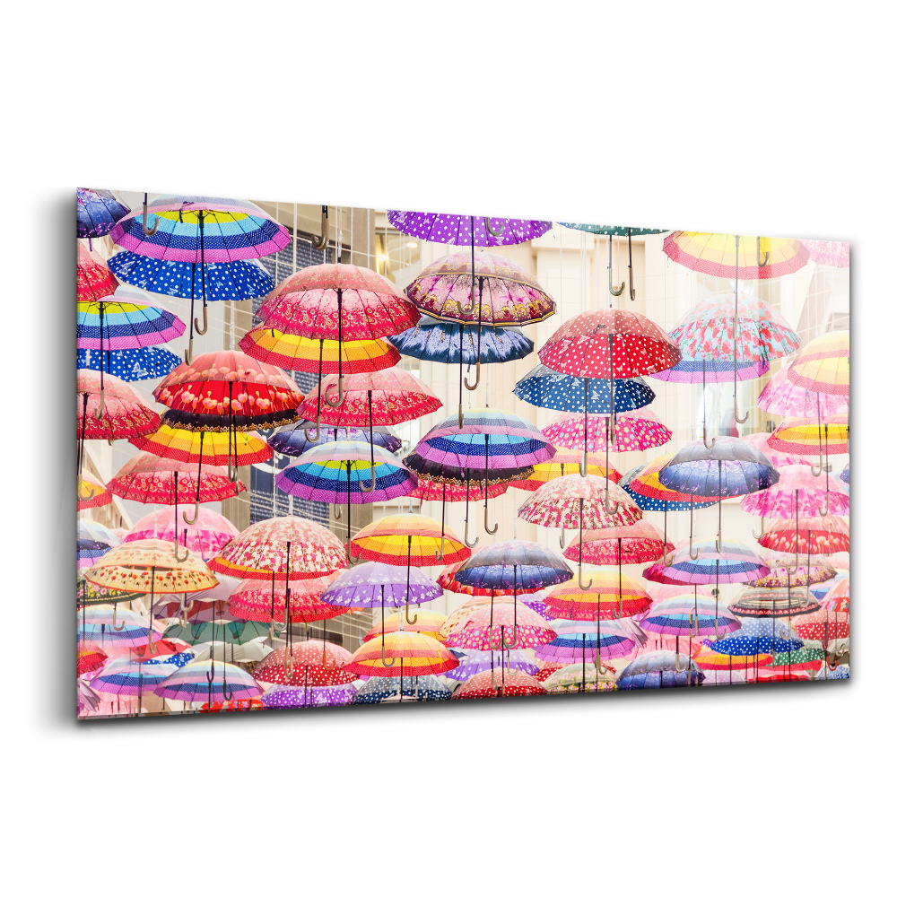 Egyedi üvegkép Színes esernyők