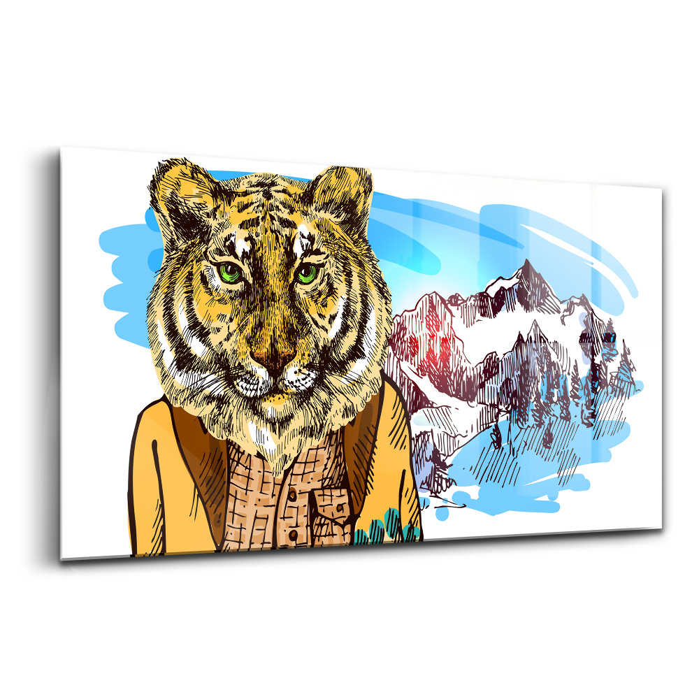 Üvegkép falra Tigris pulóverben