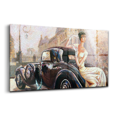 Egyedi üvegkép Nő retro stílusban