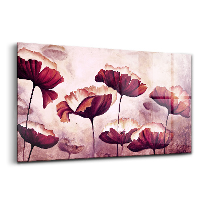 Üvegkép falra Virágok virágzó pipacsok