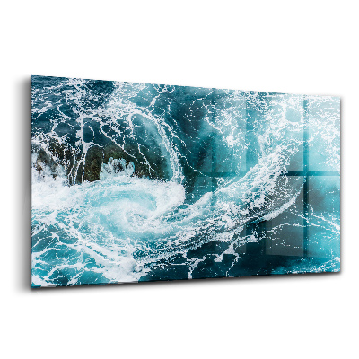 Üvegkép falra Kavargó habzó hullámok