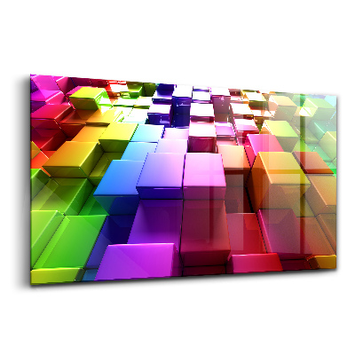 Egyedi üvegkép Színes kockák