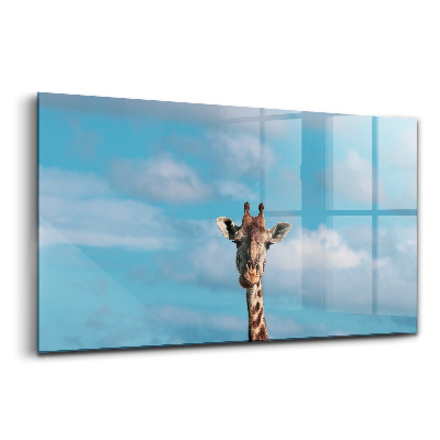 Üvegkép Magas zsiráf az égen