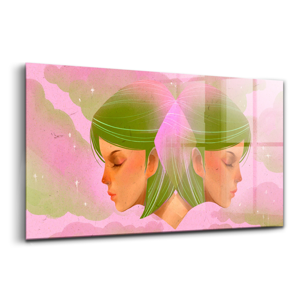 Üvegkép Portré egy nő absztrakt