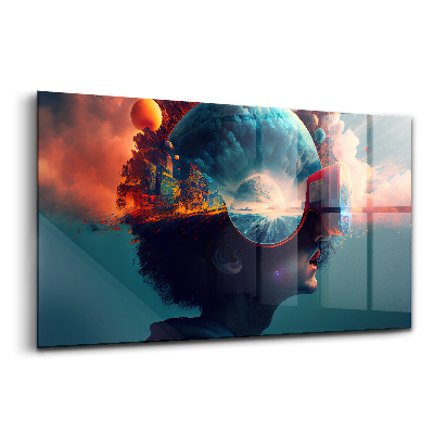 Egyedi üvegkép Futurisztikus virtuális világ