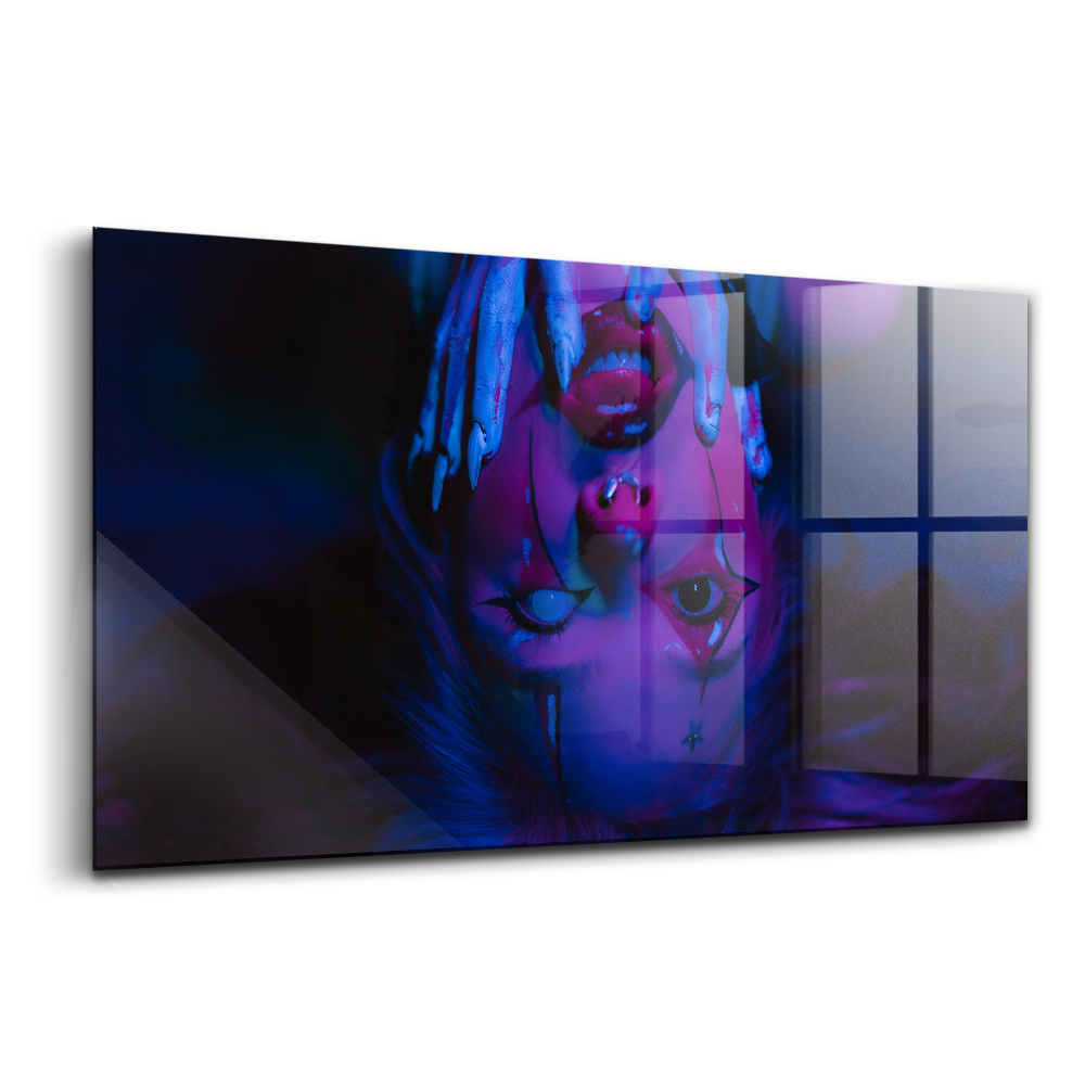 Üvegkép Lány joker tetoválással