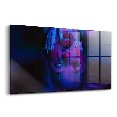 Üvegkép Lány joker tetoválással