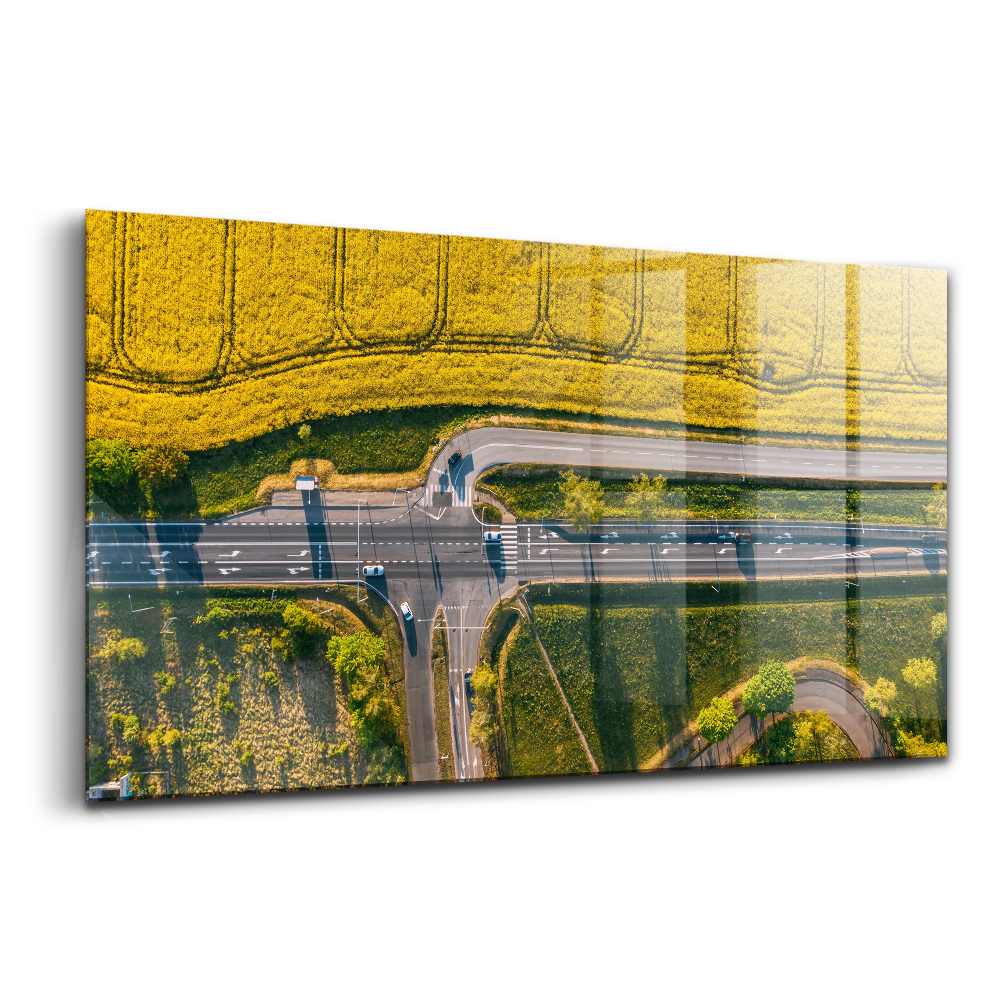 Üvegkép Mezők drónról Poznan