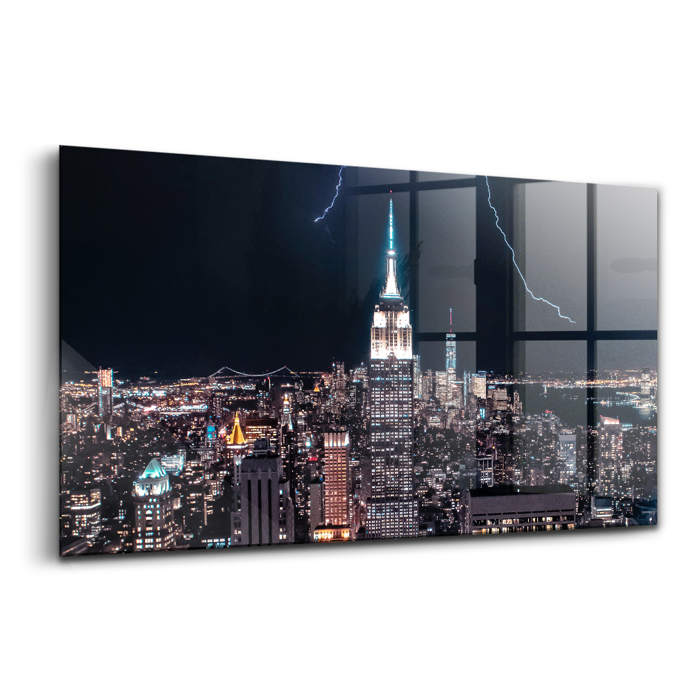 Üvegkép falra New York felhőkarcolók éjszaka