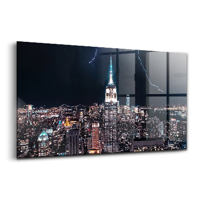 Üvegkép falra New York felhőkarcolók éjszaka
