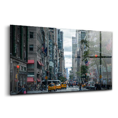 Egyedi üvegkép New York City utcai taxik