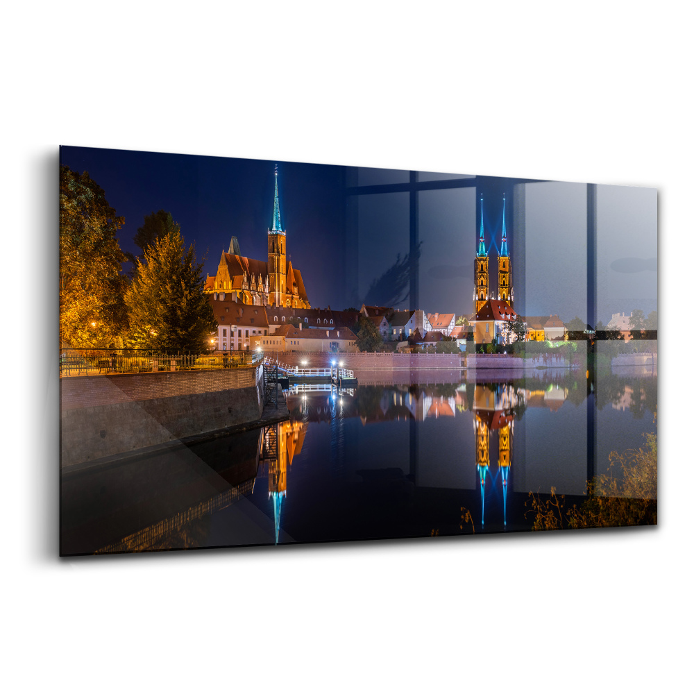 Üvegkép Wrocławi székesegyház éjszaka