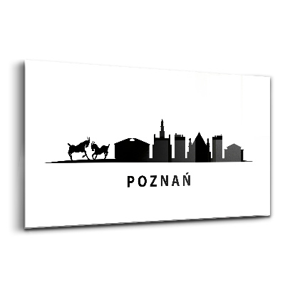 Üvegkép Poznan panoráma grafika