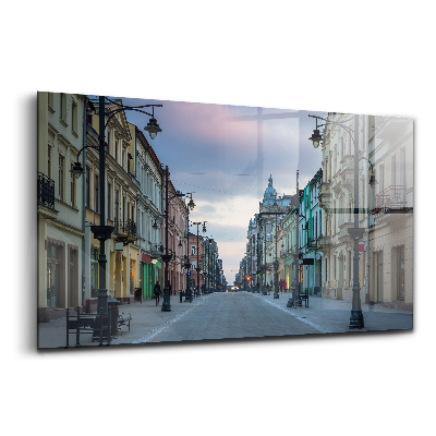 Üvegkép Piotrkowska utca lodzban
