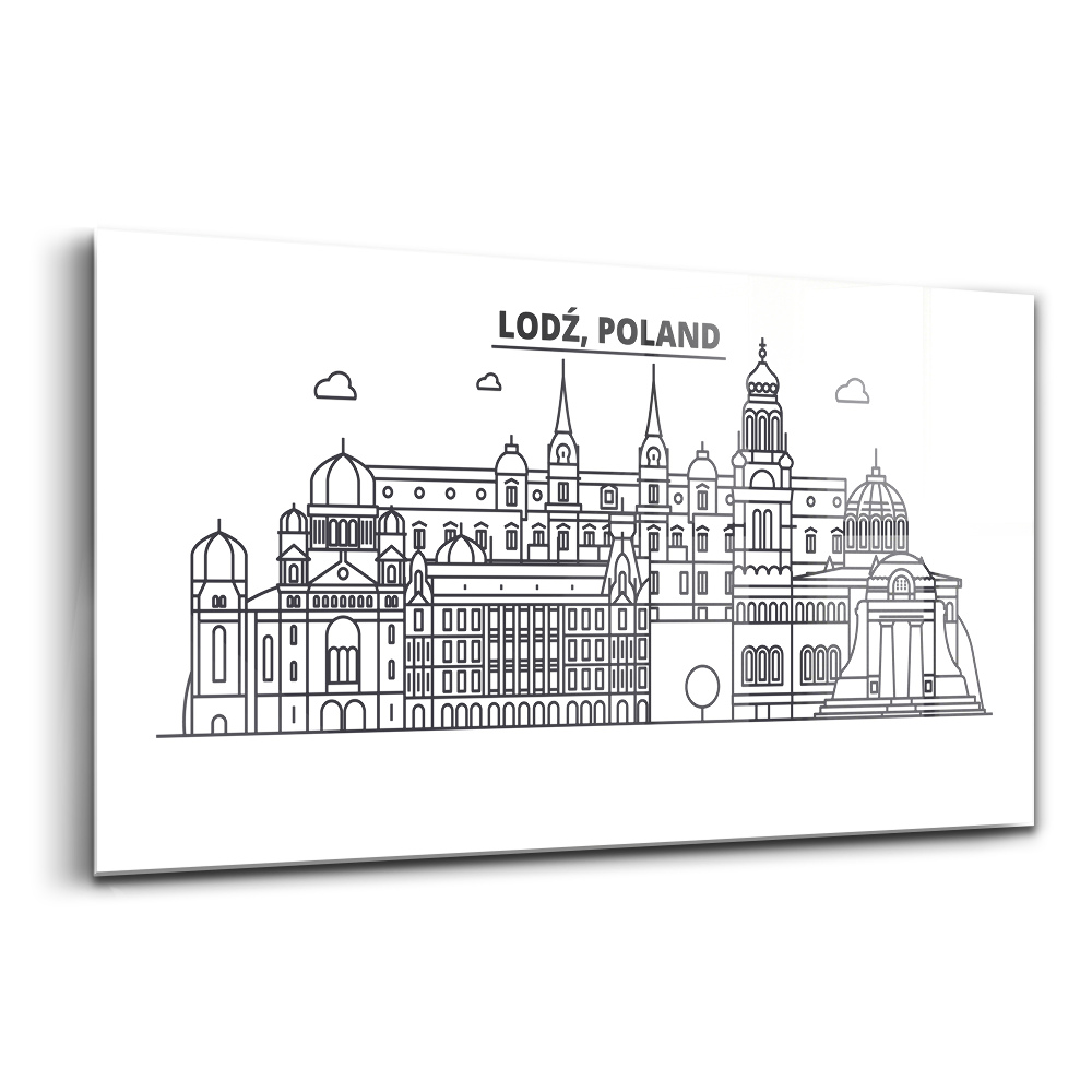 Üvegkép Łódźi építészeti panoráma