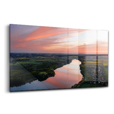 Üvegkép falra A tó madártávlatból