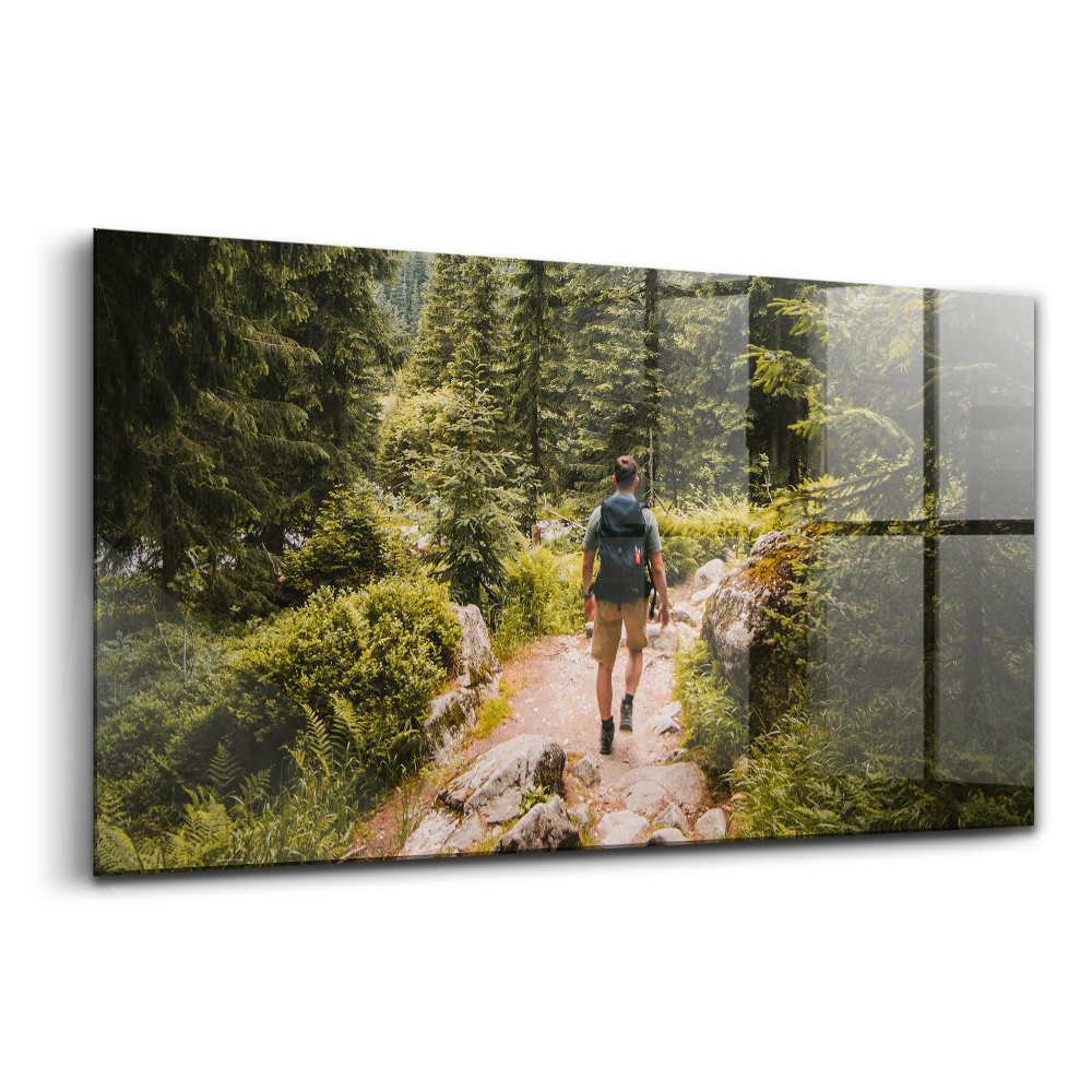 Üvegkép falra Ember az ösvényen Zakopanéban