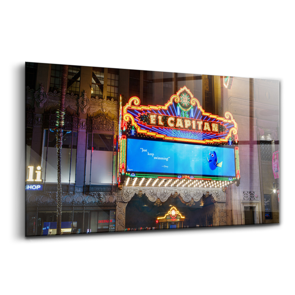 Egyedi üvegkép Ej capitan színház Los Angelesben