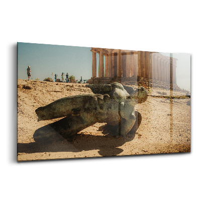 Egyedi üvegkép A templomok völgye Szicíliában, Olaszországban