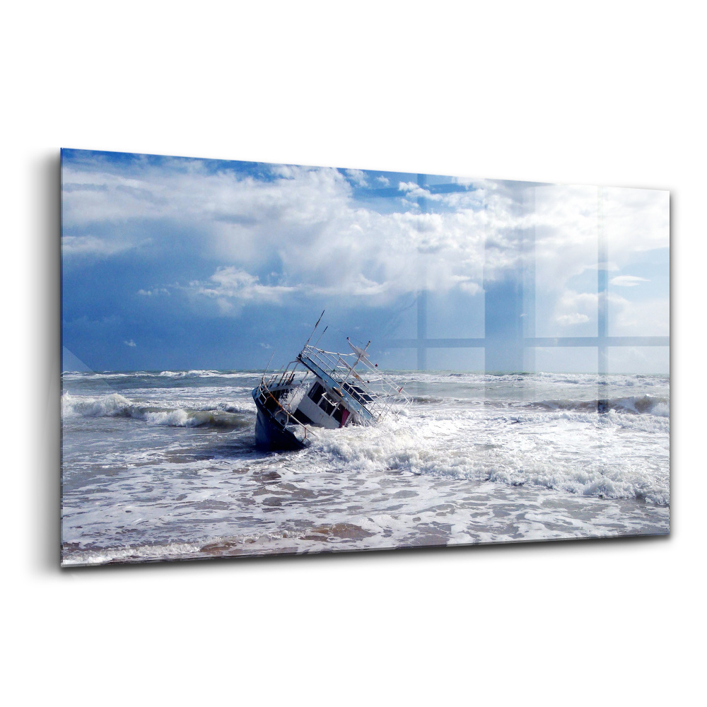 Üvegkép Elsüllyedt vízi jármű Szicíliában