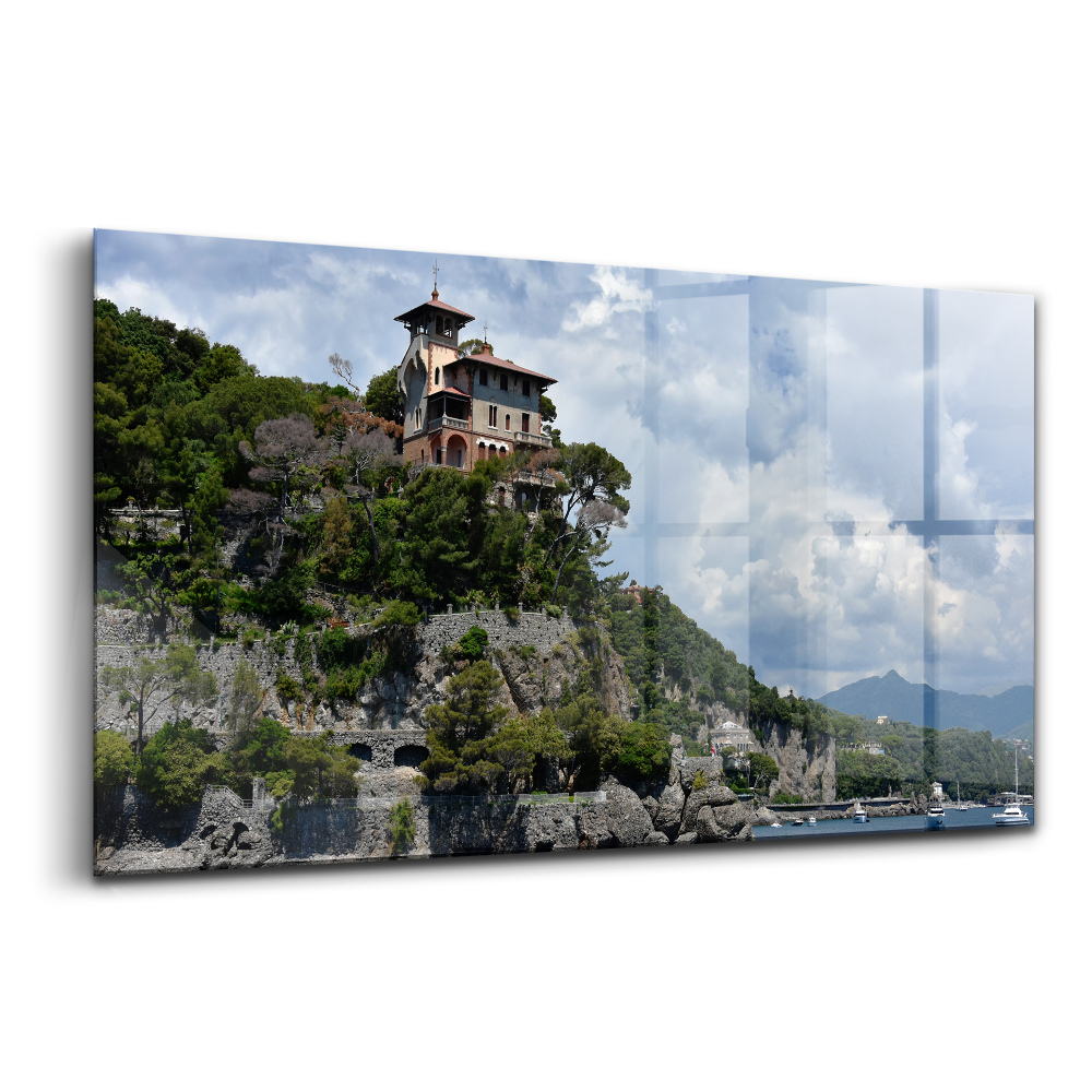 Üvegkép falra Sziklás hegy Portofinóban