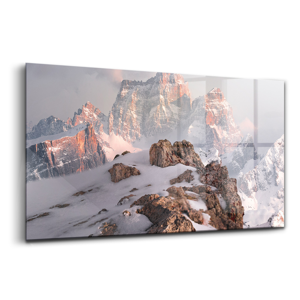 Üvegkép Hóval borított hegy