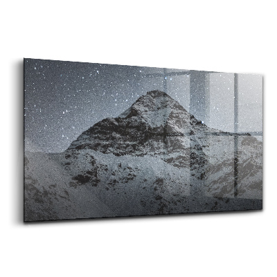 Egyedi üvegkép Hegy a csillagos éjszakában