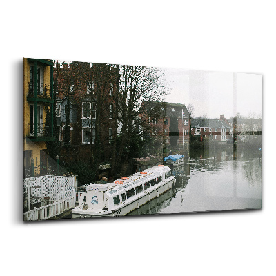 Üvegkép Hajó az oxfordi folyón