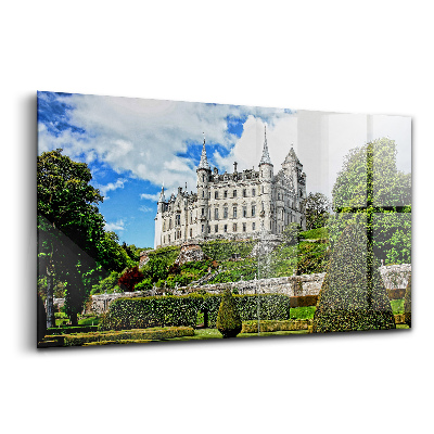 Egyedi üvegkép Kastély kerttel Skóciában