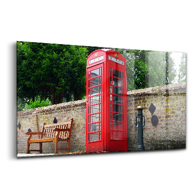 Egyedi üvegkép Piros telefonfülke