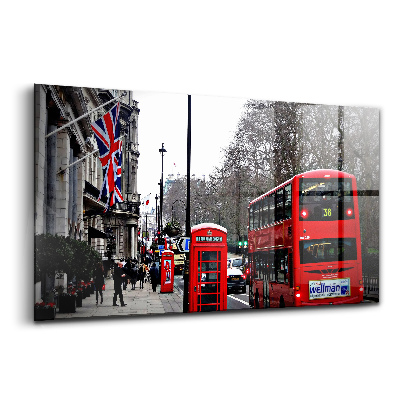 Üvegkép falra Busz és telefonfülke