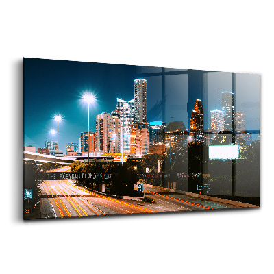Üvegkép Város éjszaka houston