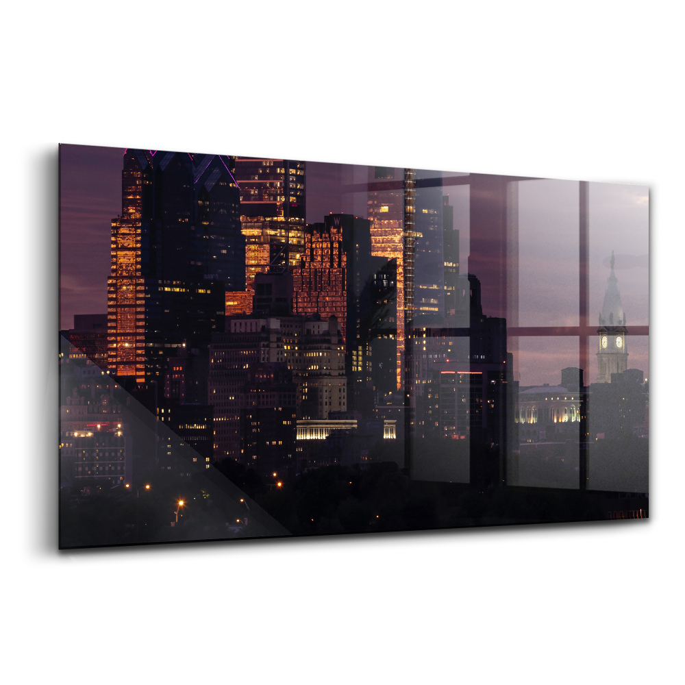 Egyedi üvegkép Philadelphia panorámája