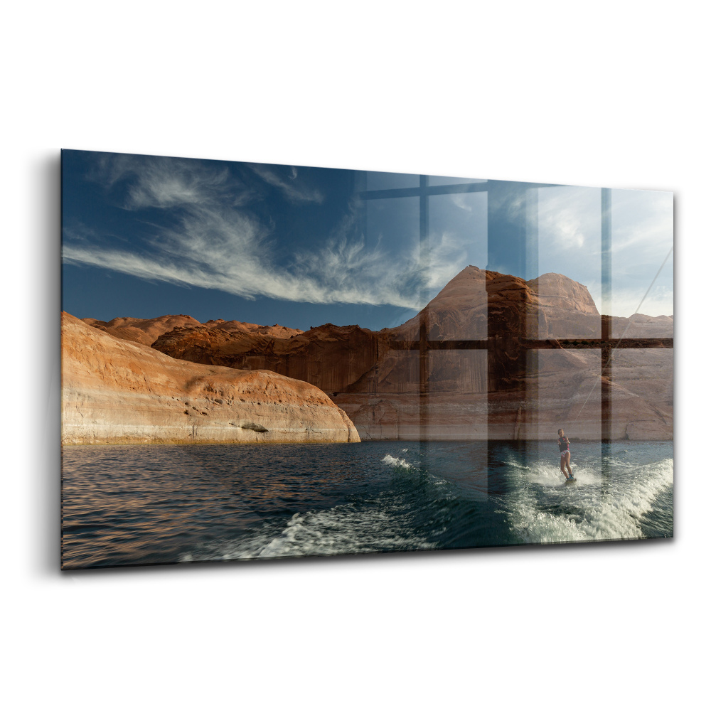 Üvegkép falra Személy vízisílécen