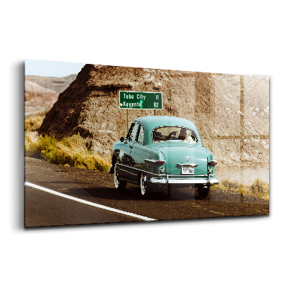 Egyedi üvegkép Türkiz volkswagen bogár