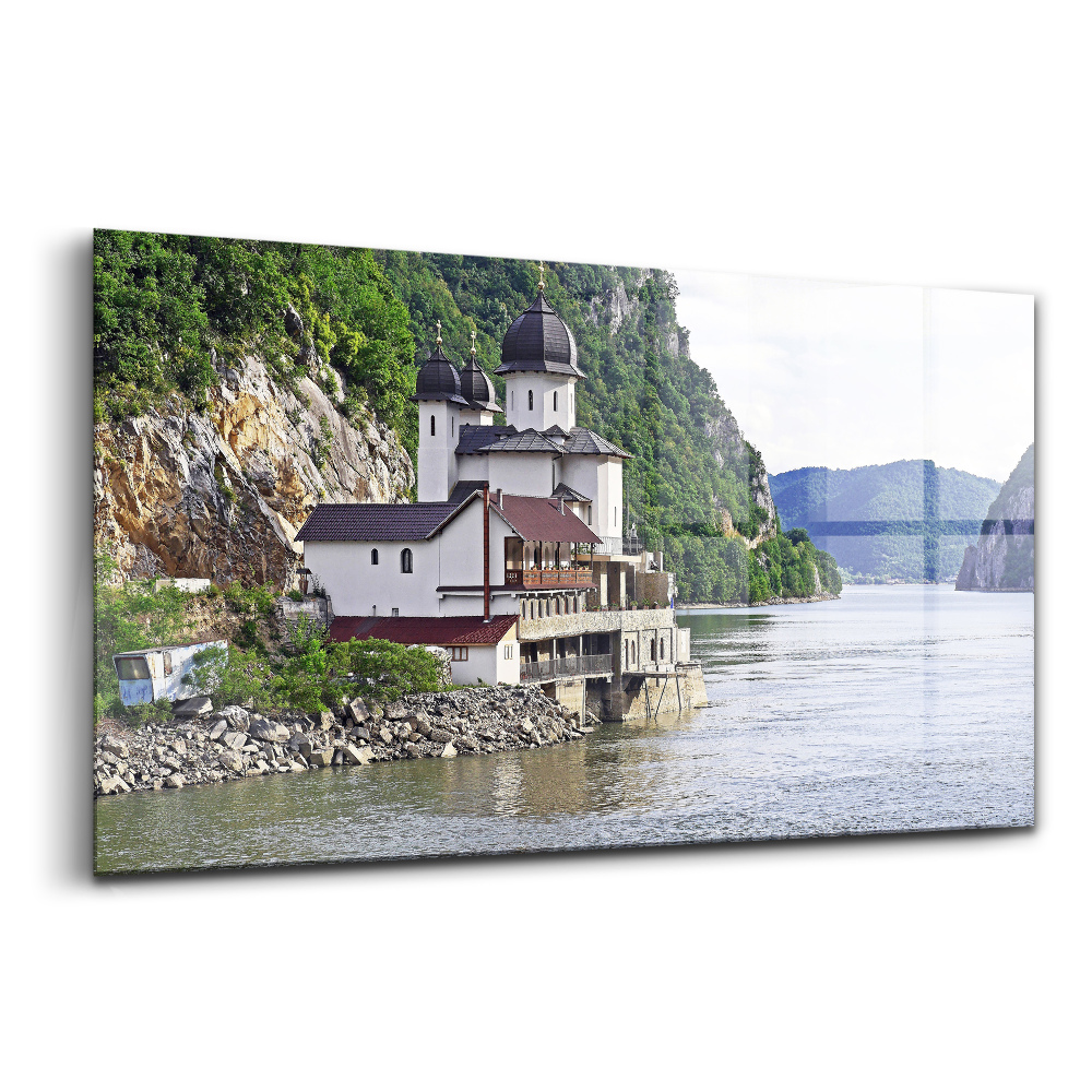 Üvegkép Templom a vízparton