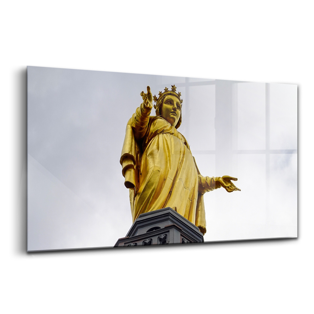 Üvegkép A lyoni Szűzanya szobra