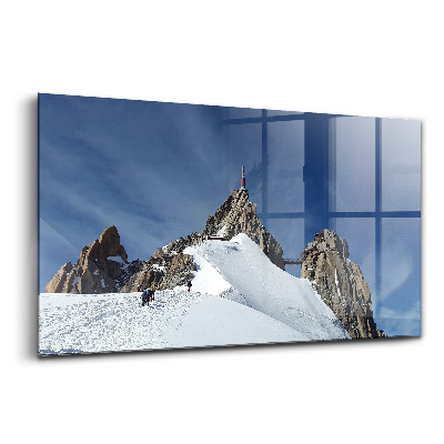 Üvegkép Egy hegy teteje télen