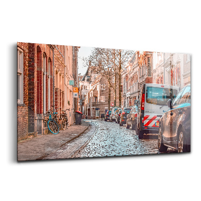 Egyedi üvegkép Utca a városban