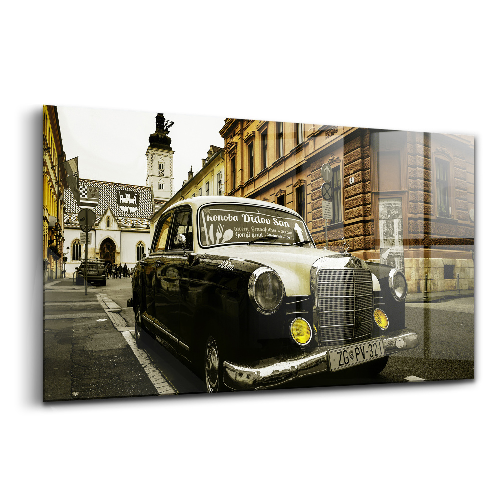 Üvegkép falra Régi Mercedes zágrábi