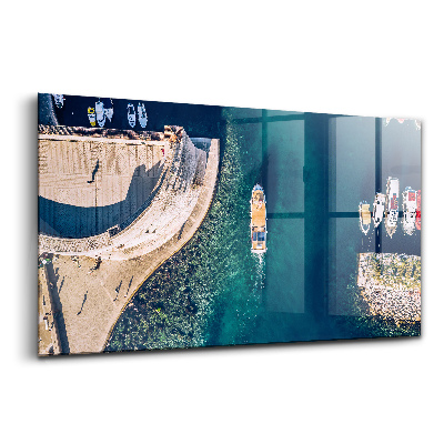 Üvegkép falra Vitorlás hajó a vízen