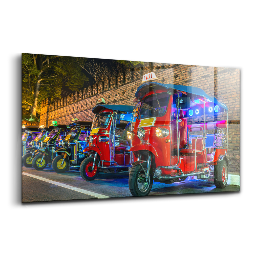 Üvegkép Tuk tuk tuk taxi Thaiföldön