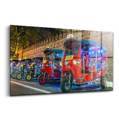 Üvegkép Tuk tuk tuk taxi Thaiföldön