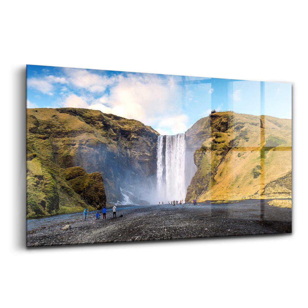 Egyedi üvegkép Skogafoss vízesés, Izland