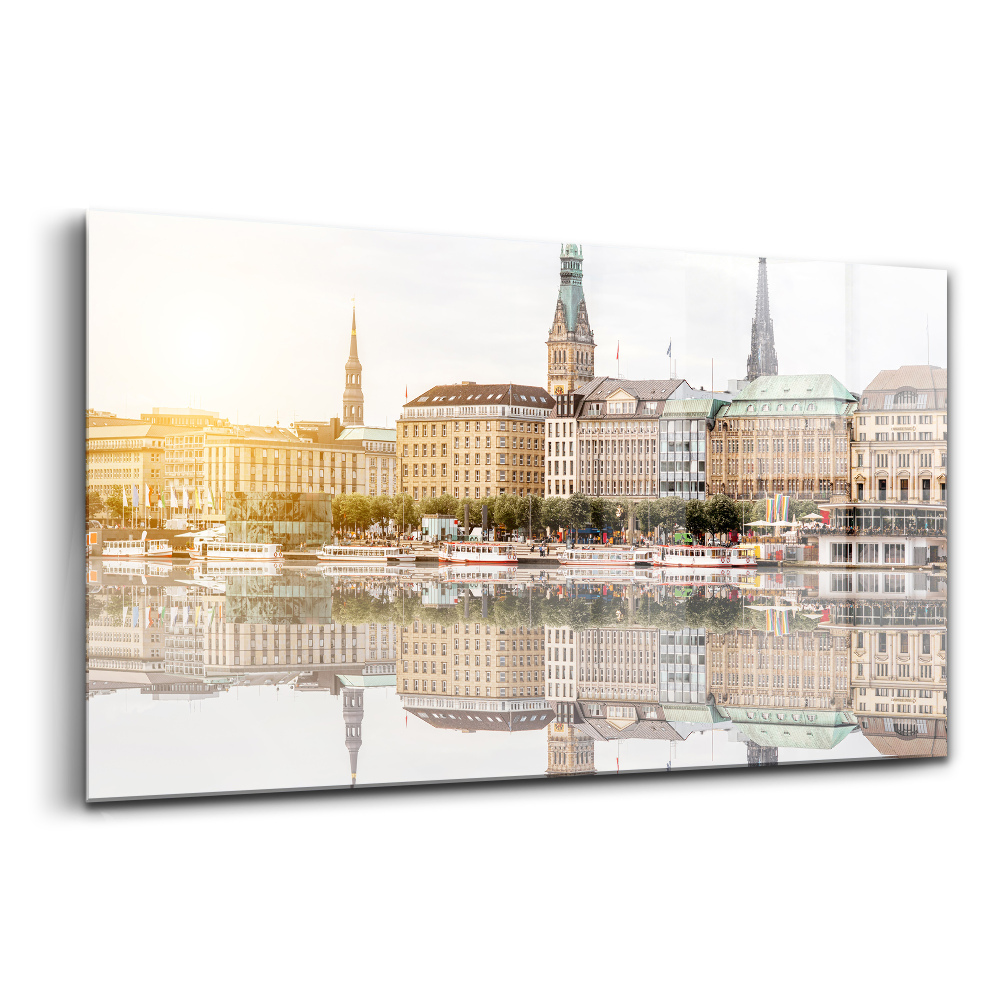 Egyedi üvegkép Hamburg folyó Németország