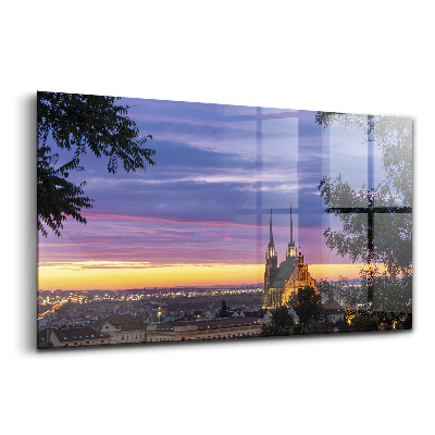 Egyedi üvegkép Napfelkelte Brünn