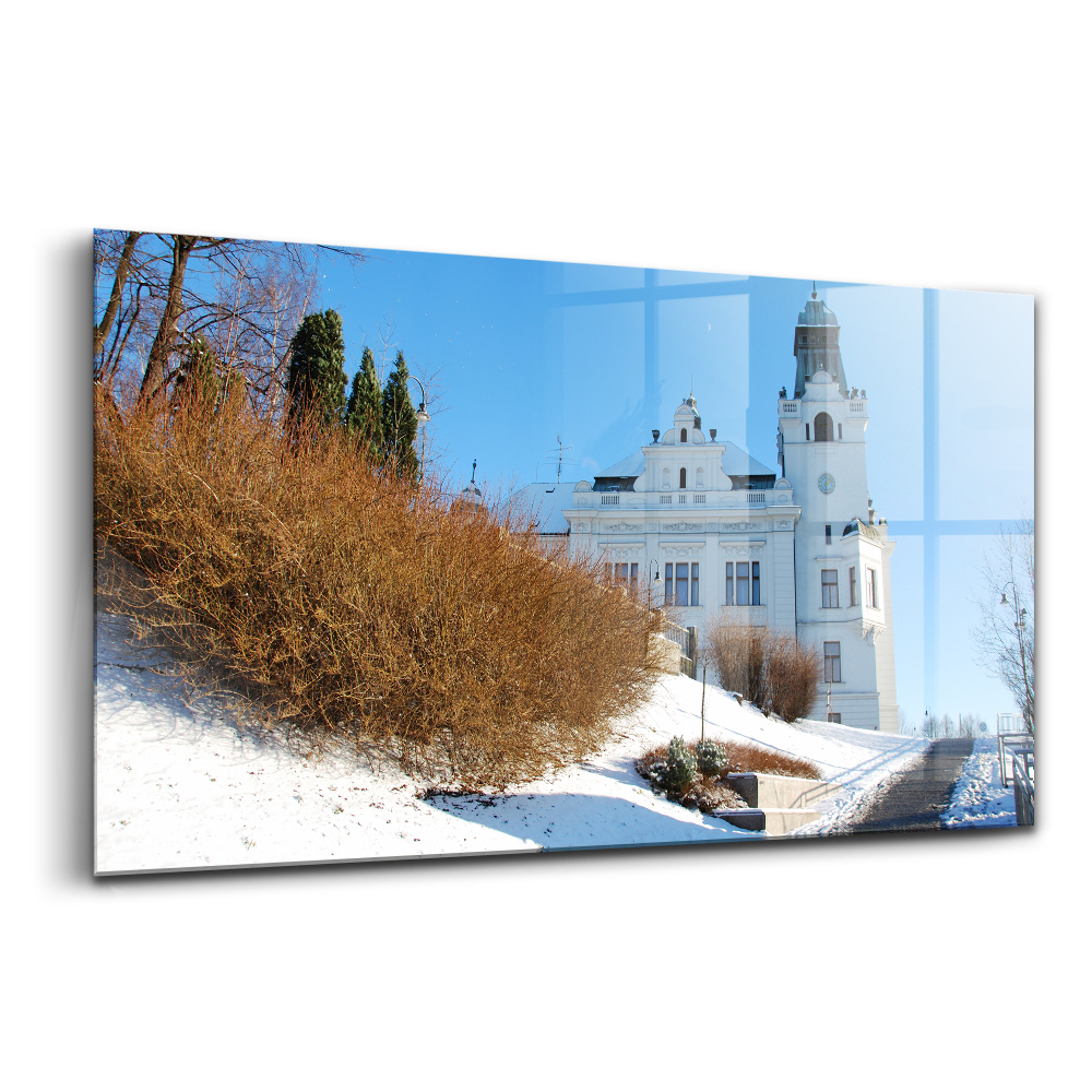 Egyedi üvegkép Ostrava városa télen