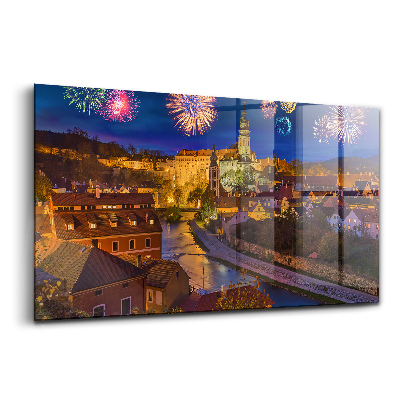 Egyedi üvegkép Tűzijáték krumlov cseh köztársaság