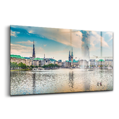 Egyedi üvegkép Binnenalster Hamburgban